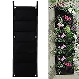 新しい6ポケット黒ぶら下げ垂直壁ガーデンプランター花植栽バッグポットホーム屋内屋外バルコニー園芸播種