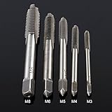 5ピース/セット機アクセサリーラウンドシャンク穿孔ストレート溝タップベアリング鋼ミニストレートフルートハンドタップ掘削