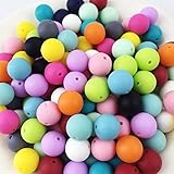 50pc 12mm Silicone Beads Loose Teething Chew Jewelry Teething Necklace Teether Toy DIY Supplies by L