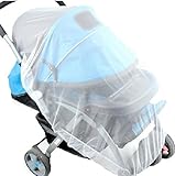 YideaHome　　蚊帳 ベビーカー ベビーカー蚊帳 安全なメッシュ 赤ちゃんを守る 害虫侵入を防ぐ ホワイト ベビー車 揺籃 車座席に