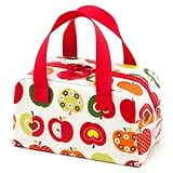 お出かけお食事タイムの保温・保冷バッグ　おしゃれリンゴのひみつ（スケアー地・アイボリー）　B2503800　日本製