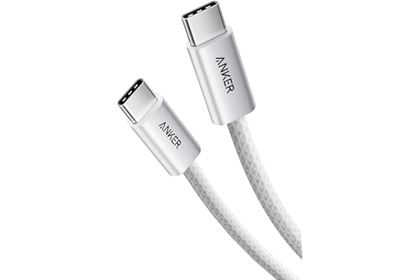Anker Zolo USB-C & USB-C ケーブル (240W, 高耐久ナイロン) 1.8m ホワイト iPhone 17 / 16 / 15 Galaxy iPad Pro MacBook Pro/Air 各種対応