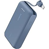 Belkin モバイルバッテリー(10000mAh, 20W, USB-Cケーブル内蔵) 3C対応 最大20W PD高速充電対応 PPS対応 iPhone&Androidスマホ対応 2台同時充電 PSE技術基準適合 軽量&コンパクト 機内持ち込み可能
