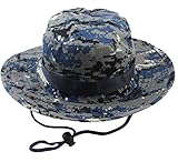 (ビグッド)Bigood サファリハット メンズ ハット テンガロンハット つば広 ブーニーハット レディース 帽子 スポーツ UVカット アウトドア 迷彩 ブルー