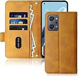 OPPO Reno7 A OPPO Reno9 A ケース 手帳型 薄型 カード 紙幣 収納 耐衝撃 財布 カバー (OPPO Reno7 A/OPPO Reno9 A, イエロー)