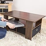 【収納ケース2個付き 使いやすいセンターテーブル】 幅80×奥行40cm すっきり片付くテーブル 中下棚3分割収納 32型対応テレビ台可 訳有り ブラウン色