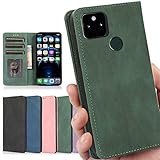 Pixel 5A 5G ケース 手帳型 【ストラップ 一本付】 適用 SIMフリー softbank 全対応 グーグル ピクセル 5A 5G ケース pixel5A 5G カバー pixel5Aケース pixel5A5G 手帳 ピクセル5A5Gケース ピクセル5A 5G スマホケース 【AIPITORR】 滑り止め 合成レザー スタンド ストラップ付き 窓口式 カード入れ マグネット 手帳ケース カードケース カバー 落ち着いた色ケース レトロ グリーン