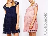 エイソス(ASOS) マタニティウエア レーススケータードレス/半袖ワンピース ピンク [並行輸入品]