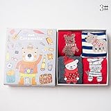 Nice Days（ナイス　ディズ）　 【4足セット】秋冬 ベビー 靴下 女の子 男の子 ふわふわ 暖かい 保温 可愛い クリスマスシリーズ クリスマス プレゼント (3-5歳, 3#)