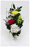 【仏花倶楽部®】のプリザーブドフラワー仏花：B0182F9GEA　【花器一体型ミニ仏花】