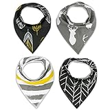MBJERRY Baby Bandana Bib Set, Super Absorbent Drool Bandana Bibs (Deer & Leaf) by MBJERRY