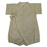 甚平 ロンパース 和柄 縫製も全て日本国内で行っております J-71614 (70cm, ベージュ)