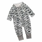 ベビー男の子Girl Lip and Heart Zip Front Sleep N Play カラー: グレー
