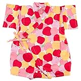 (ファンファン) 甚平 ベビー 女の子 日本製生地 夏 りんご ブルー 70