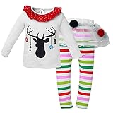 Domybest 子供 かわいい レース エルク 上下セット キッズ トップス+パンツ 2点セット 寝間着 パジャマ 女の子 男の子　ベビー 長袖 （1-6歳）