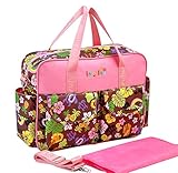 Happylifehere レディース マザーズバッグ おしゃれ トートバッグ ショルダーバッグ 大容量 防水 軽量 多機能 オムツ替えシート ショルダーストラップ セット 便利 D