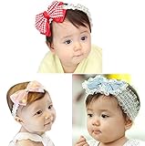 Anjelly ベビー用ヘアバンド リボン柄 3セット 新生児 赤ちゃん おしゃれ アクセサリー (Aセット)