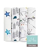 aden + anais (エイデンアンドアネイ) 【日本正規品】 モスリンコットン おくるみ 4枚セット(カラーポップ) 4pack swaddles (color pop) 2068