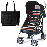 Peg Perego Pliko Mini Stroller with a Black Diaper Bag Neon by Peg Perego