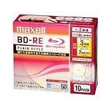 maxell 録画用 BD-RE 2倍速対応 プリンタブル カラーミックス 10枚入 BE25VPLWPMA.10S