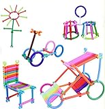 ディーマーク D-Mcark DIY プラスチック製 スティック棒 積み木 立体組み合わせパズル 知育棒 創造力 脳トレ 指先の遊び 幼児 こども 好きな形ように組み立て