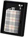 Visol VSET34-5059 Hank Plaid Wrapped Stainless Steel Flask and Funnel Gift Set, 240ml