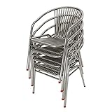 4脚セット ステンレス製 ガーデンチェア W53×D53×H75.5 椅子 スツール スタッキングチェア 収納 ガーデニング アウトドア 庭 ベランダ イス いす ダイニングチェア リビング インテリ