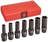 Sunex International 3656 3/8' Drive Fractional 6 Point Deep Universal Impact Socket Set - 7 Pc. [並行輸