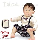 (ダンプドム) dumpdomストライプパンツセパレート風長袖カバーオール/冬 70 オフホワイト