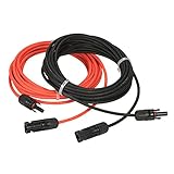 Decdeal 10AWG ソーラーパネル 延長ケーブル ワイヤ （MC4 型コネクター付き ）２本/セット ブラック+ レッド