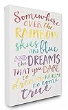 The Kids Room by Stupell "Somewhere Over The Rainbow Watercolors Stretched" Canvas Wall Art [並行輸入品]