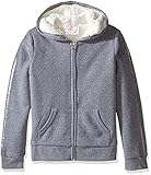 Dream Star Little Girls' Toddler Fleece Hoodie with Sherpa Lining and Sequins Down Sleeves Heather G
