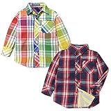 (グリーン/95cm)ベビー服 男の子 シャツ 長袖 LITTLE BEAR CLUB リトルベアークラブ Wガーゼ チェック柄 内側ストライプ ポケット付 男児 ベビー