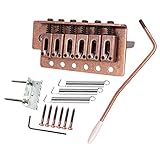 Lovoski レッド銅　6ストリング　フラット　サドル　シングル　トレモロ　ブリッジシステム　SQ STエレクトリックギター用　交換パーツ