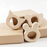 Mamimami Home 噛がため おしゃぶり ブナ 木製動物 3タイプ/6個/ゼント ベビーおもちゃ 知育玩具 DIY チュアブル ネックレス ガラガラ 噛固め カミカミ 出産祝い 新生児贈り物 