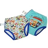3重層 トイトレトレーニング アンパンマン おむつはずし パンツ【2枚組】 ANPANMAN 肌着 ia5064 90cm サックス