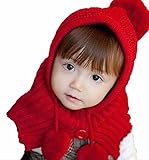 On Dolce 選べる5色 ベビー キッズ 赤ちゃん 子 用 かわいい 赤ずきんちゃん風 ニット帽 ニット帽子 BN006 (レッド)