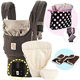 エルゴベビー 抱っこ紐（ベルト付） オーガニック/ダークココア・オーガニックインサート3III 【正規代理店2年間保証-SG認定付】 よだれパッド+収納ポーチ付