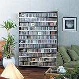 CDラック DVDラック 大容量 最大CD1668枚収納 ショップのようなインデックスプレート付 薄型壁面型 ダーク色