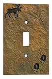 ビッグSky Carvers 30170442ムースとトラック単一スイッチプレートby Big Sky Carvers