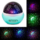 Number-Oneマルチカラー 月&星プロジェクター ナイトライト 回転 LED投影ランプ おもちゃ 子供部屋 寝室 装飾ライト ベビーシャワーのプレゼント/子どもの寝室に最適 ブルー ブルー 43