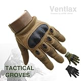 【Ventlax】タクティカル グローブ サバゲー バイク 自転車 登山 様々なアクティビティに最適!! フルフィンガー ブラウン タン L