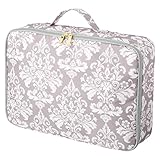 エクリチュール おむつポーチ Lサイズ 大きめ クラッチ 消臭＆抗菌 オムツ・おしりふき簡単 たっぷり収納 マルチポーチ (シルバーダマスク)