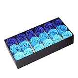 TOPmountain ギフトボックスでの18pcs /ボックスグラデーションパープルソープフラワー造花の香りのバスソープローズフラワーの花びら