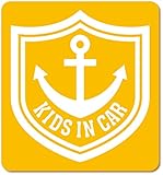 imoninn KIDS in car ステッカー　【マグネットタイプ】　No.14　イカリ　（黄色）