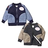 ベビー服 男の子 アウター フルジップ ジャケット ミニ裏毛 ヘリンボーン切替 ラグラン袖 男児 ベビー (2.ブラック/95cm)