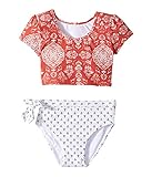 O'NEILL(オニール) ガールズ水着・スウィムスーツ Fiona Sleeved Crop Top Set (Toddler/Little Kids) Bandanna Red 2T Toddle