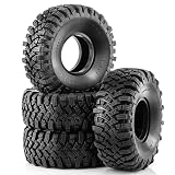 Chanmoo 1.9 RCロッククローラータイヤ OD 115mm 1/10 ソフトラバーマッドスリンガータイヤ フォームインサート付き 1:10 クローラーカー Traxxas TRX4 Axial SCX10 II RC4WD D90 TF2 Tamiya CC01 Gen8 ビードロックホイール 4個入り