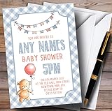 BoysブルーテディベアピクニックInvitationsベビーシャワー招待状 100 Invitations