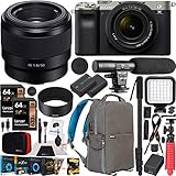 Sony a7C ミラーレスフルフレームカメラ レンズ2枚キットボディ 28-60mm F4-5.6 + 50mm F1.8 SEL50F18 シルバー ILCE7CL/Sバンドル デコギア写真バックパックケース ソフトウェアとアクセサリー付き